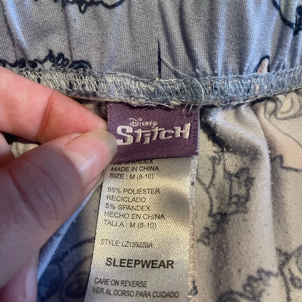 Blue Stitch Print Pajama Shorts - Picture 6 of 6